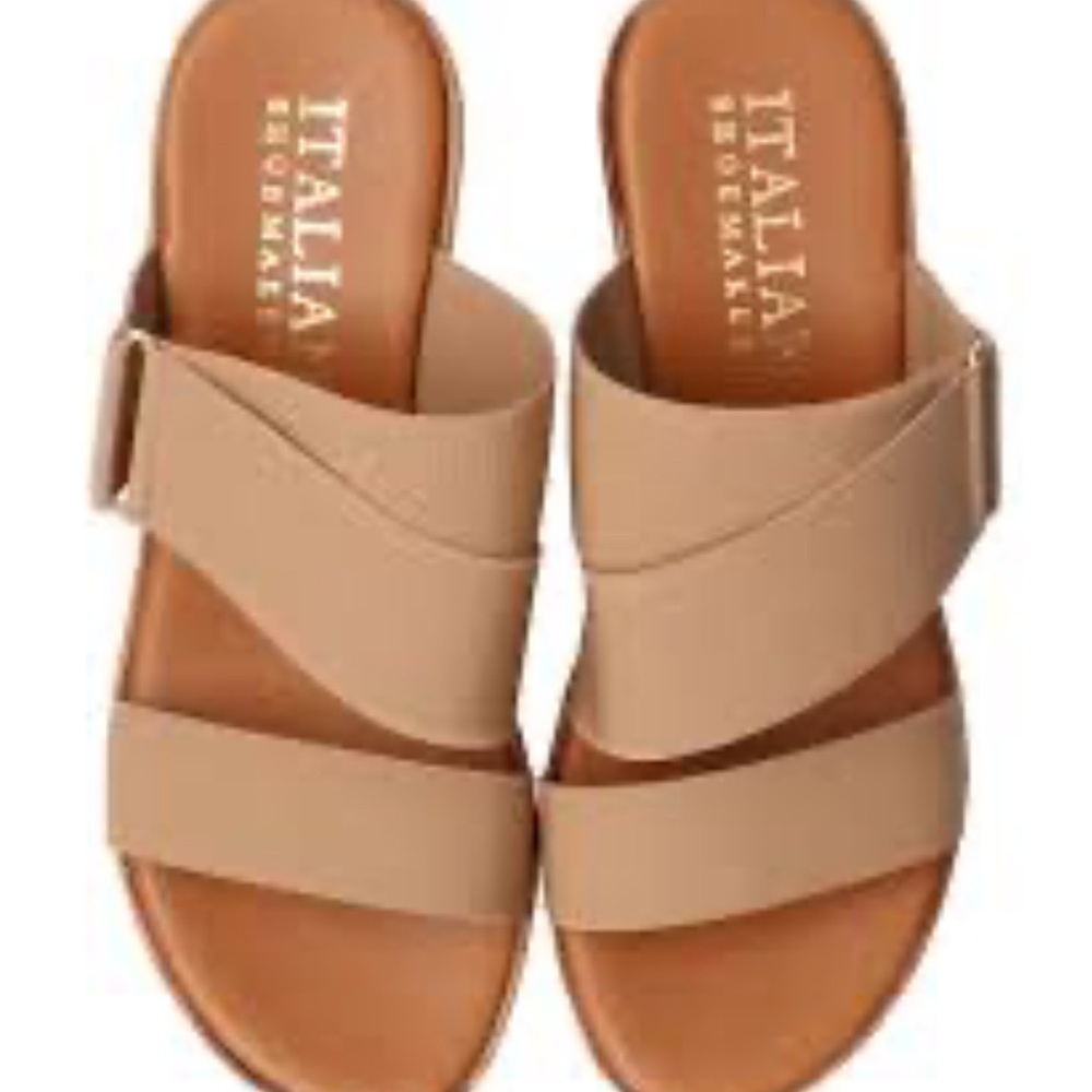 Italian Shoemakers Beige Slide Sandals